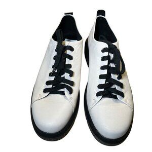 Ecco Nouvelle Lace Up Womens Sneakers Shoes Limestone Leather Size 41 US 10-10.5